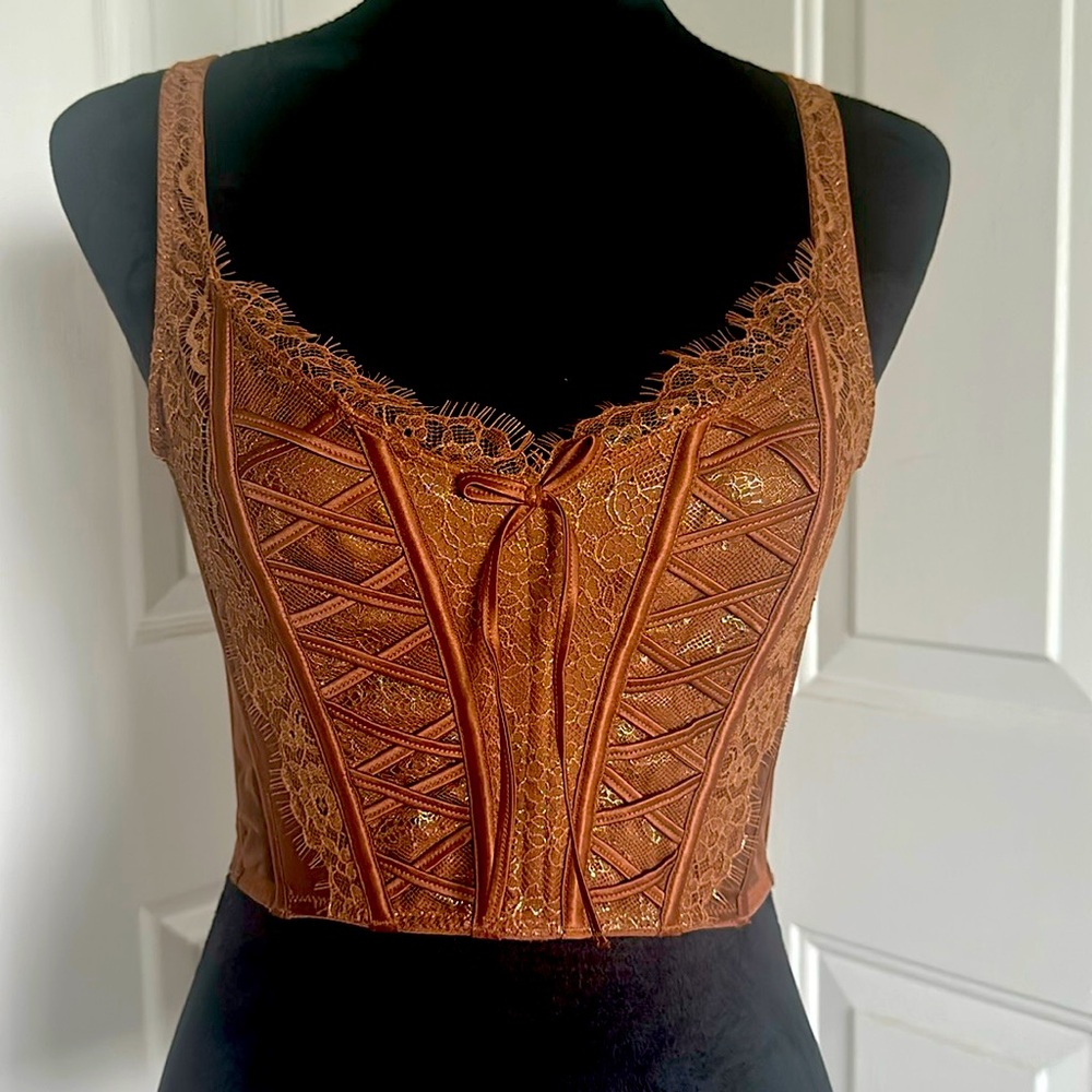 Victoria’s Secret gold bronze color medium size corset top